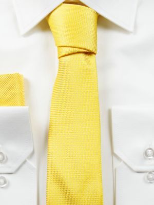 Sarı Düz Dokuma Kravat