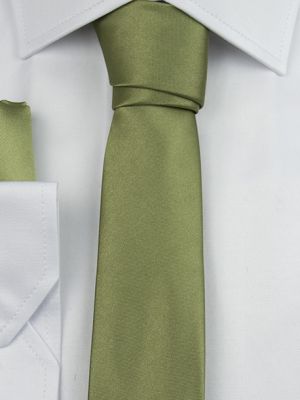Kına Yeşili Saten Kravat