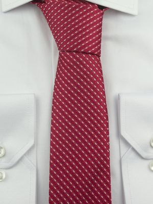 Kırmızı-Beyaz Desenli Klasik Kravat